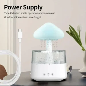 Rain Cloud Night Light Humidifier with Rain Drop Sound & Aroma Diffuser